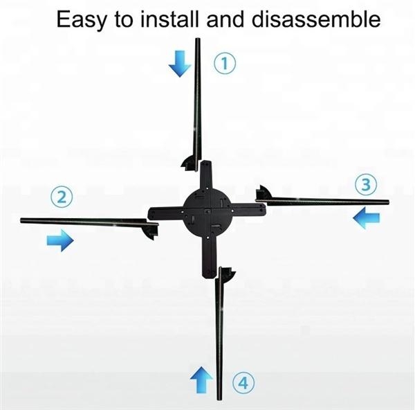 3d proiettore olografico Wifi ha portato ologramma fan macchina  pubblicitaria 1600x928 risoluzione ac100240v